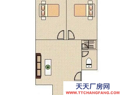 唐山 古治  黃樓兩室一廳出租，拎包入住