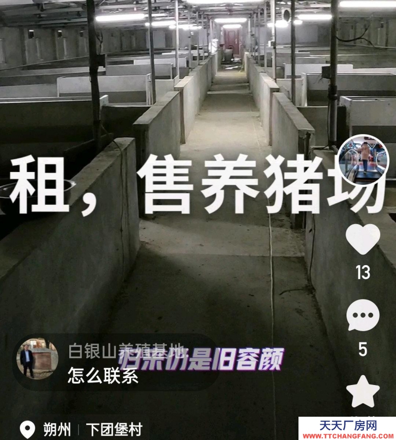 (出售) 養豬場，手續齊全，前景很好。
